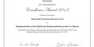 Nigerian partner to receive 2015 international award for flare reduction